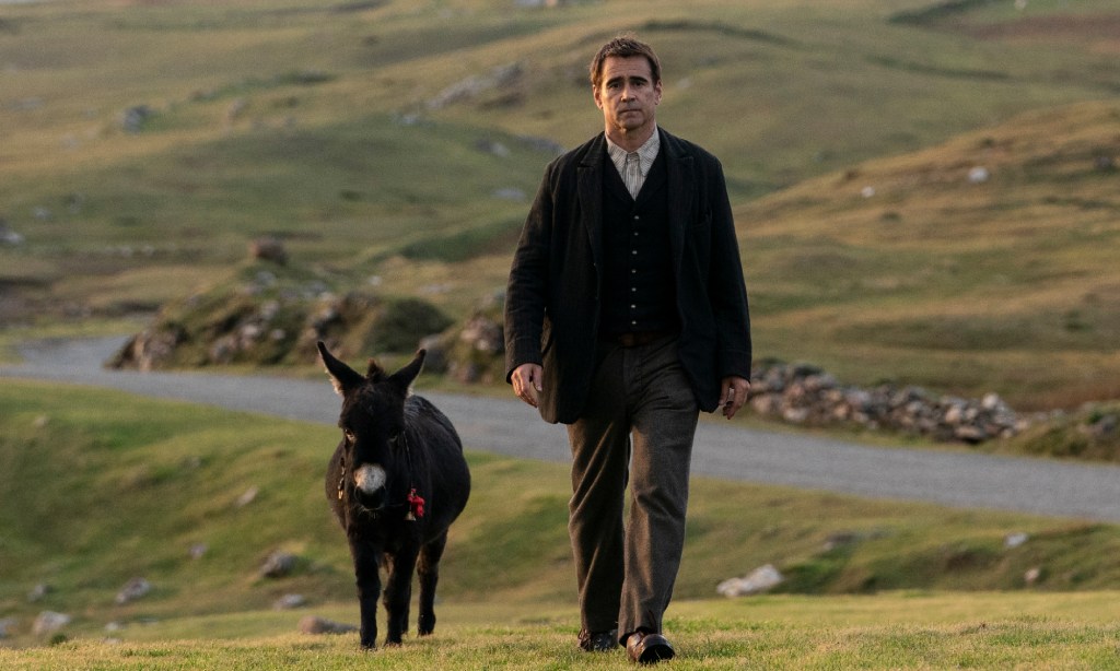 Colin Farrell and donkey in The Banshees of Inisherin