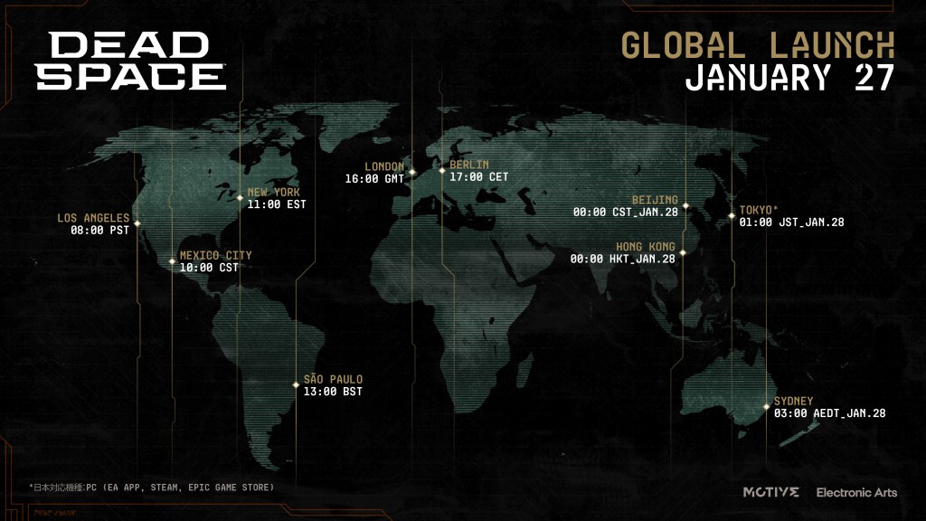 Dead Space Remake Release Time Global Map