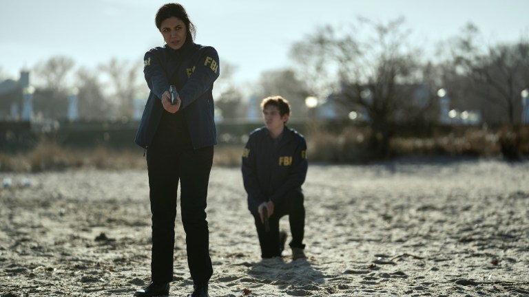 Kaleidoscope. (L to R) Niousha Noor as Nazan Abassi, Bubba Weiler as Toby in episode “Pink” of Kaleidoscope.