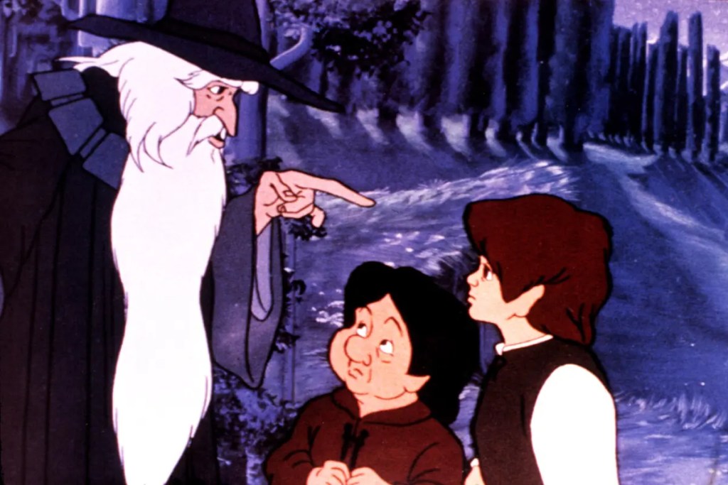 Gandalf, Frodo, and Sam in Bakshi's Lord of the Rings