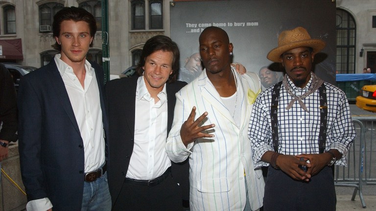 NEW YORK - AUGUST 09: (L to R) Actors Garrett Hedlund, Mark Wahlberg, Tyrese Gibson and Andre Benjamin attend the premiere of "Four Brothers" at the Clearview Chelsea West Cinemas August 9, 2005 in New York City.