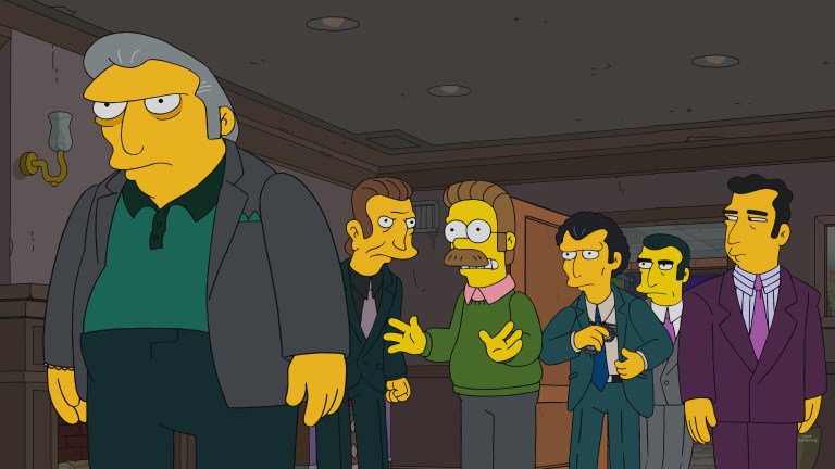 THE SIMPSONS: Flanders unwittingly goes into business with the mob in the "The Many Saints of Springfield" episode of THE SIMPSONS airing Sunday, Feb 19 (8:00-8:31 PM ET/PT) on FOX. THE SIMPSONS © 2023 by 20th Television.