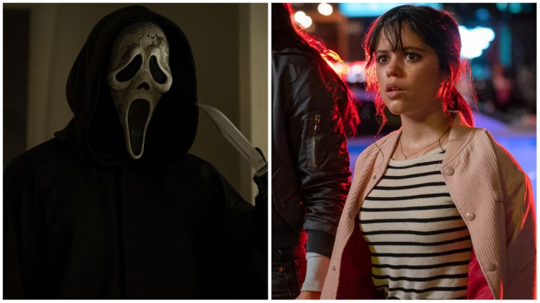 Wednesday's Jenna Ortega and Ghostface in Scream 6