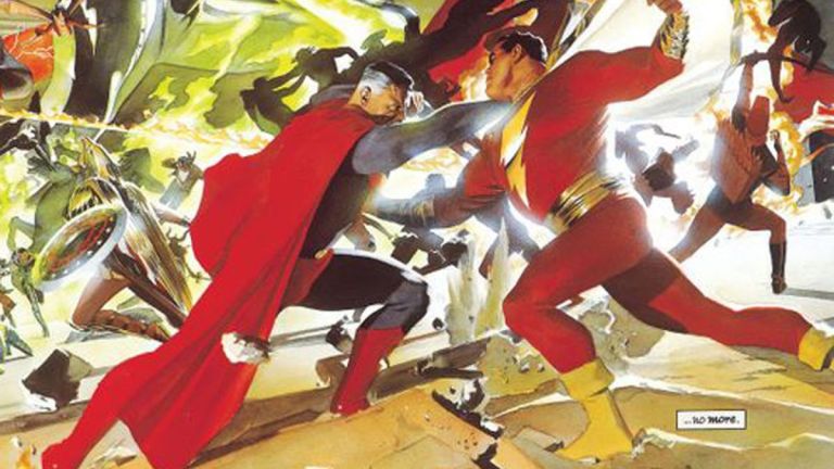 Superman vs. Shazam with art by Alex Ross from DC's Kingdom Come