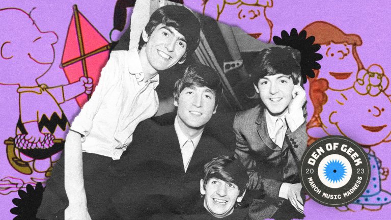 The Beatles: John Lennon, Paul McCartney, George Harrison, and Ringo Starr with Charlie Brown and The Peanuts Gang in A Boy Named Charlie Brown