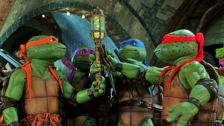 Live-action Mikey and Donatello in Teenage Mutant Ninja Turtles III