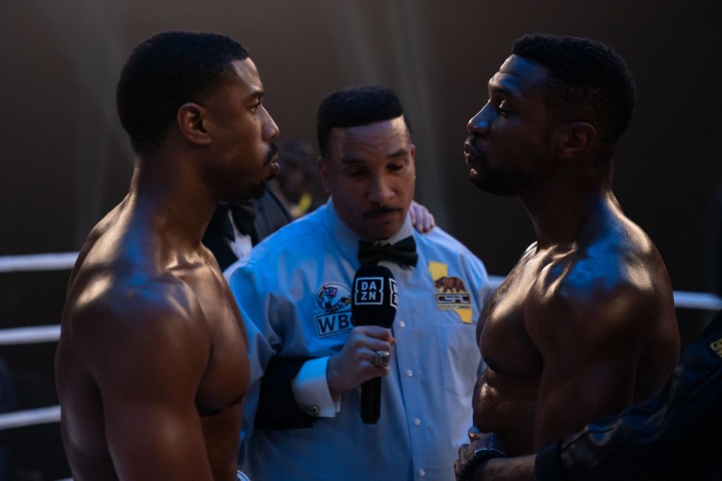 Michael B Jordan and Jonathan Majors in Creed III