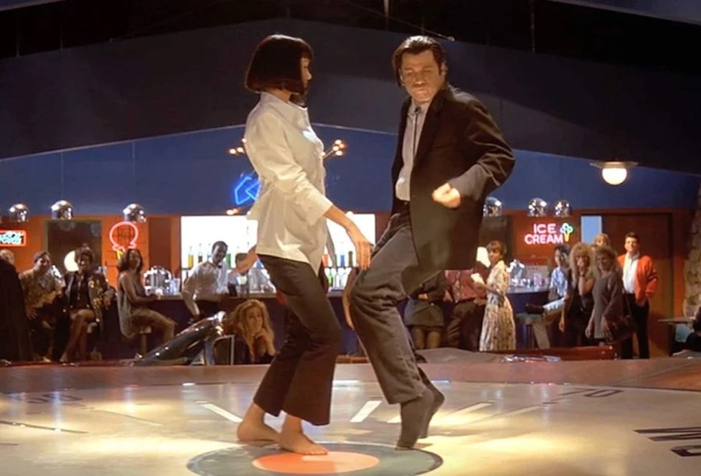 Uma Thurman and John Travolta dancing in Pulp Fiction