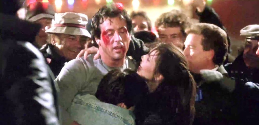 Sylvester Stallone in Rocky V ending street fight