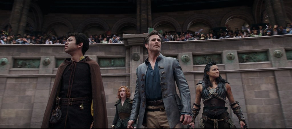 Chris Pine, Michelle Rodriguez, Sophia Lillis, and Justice Smith in Dungeons & Dragons: Honor Among Thieves