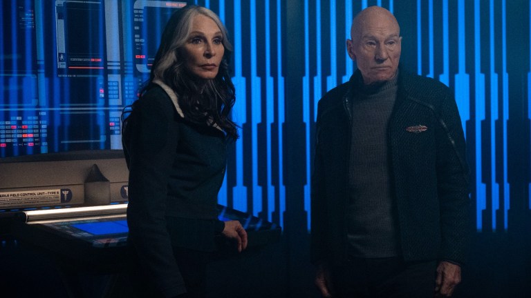 Patrick Stewart and Gates McFadden as Jean-Luc and Beverly Crusher in Star Trek: Picard Season 3