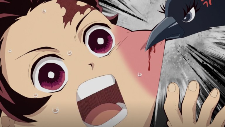 Demon Slayer Season 3 Episode 2 Crow Bites Tanjiro