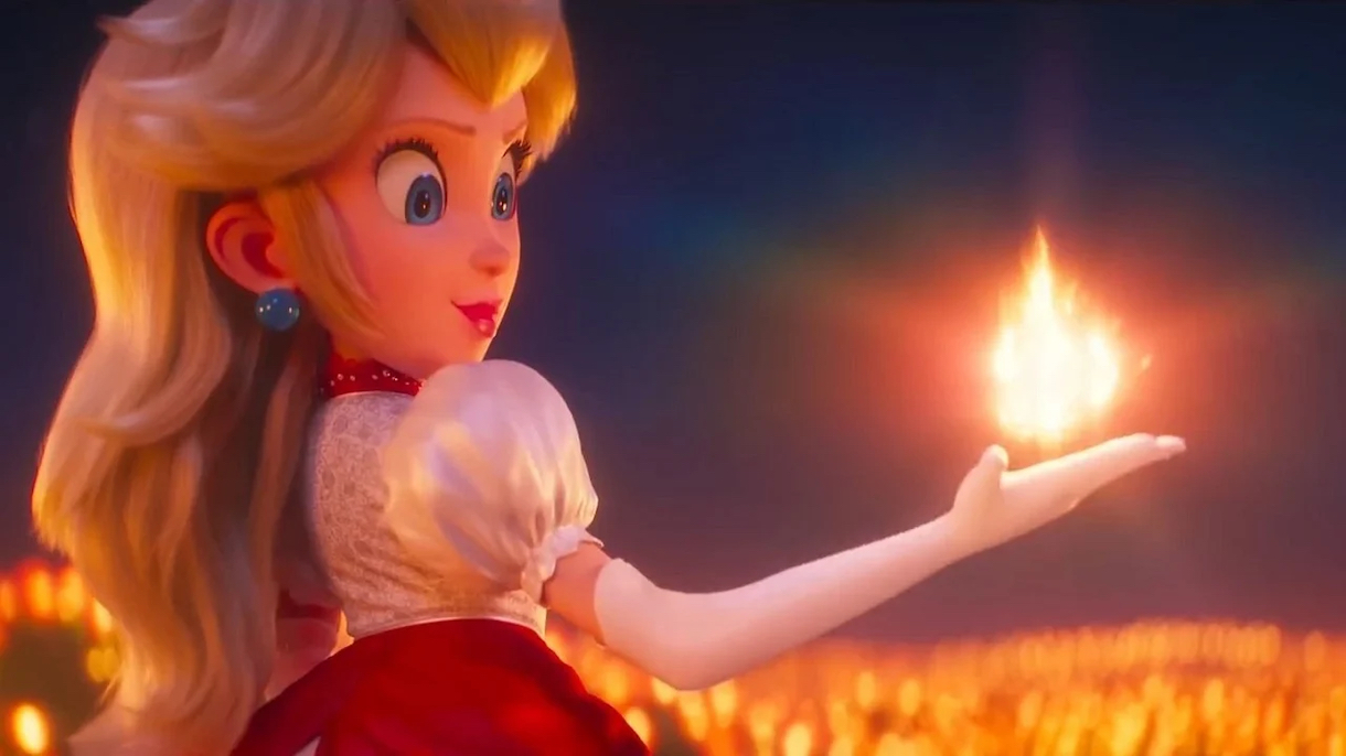 New Super Mario Bros. Movie clip that features Peach destroying an obstacle  course has fans pondering Mario's entire purpose