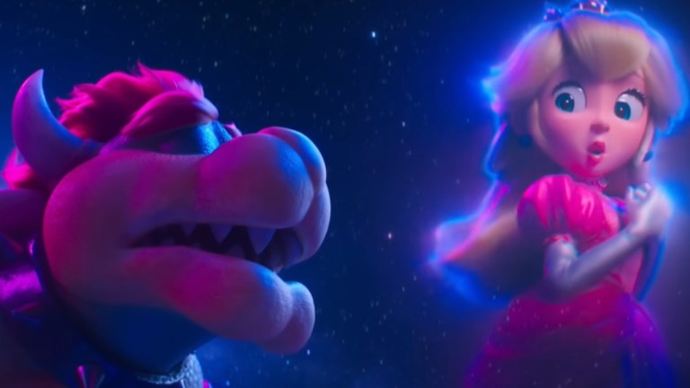 Bowser singing "Peaches" in The Super Mario Bros. Movie