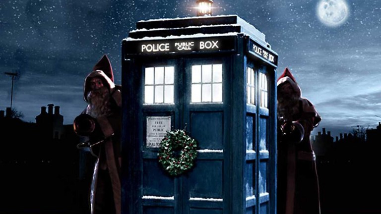 Doctor Who The Christmas Invasion TARDIS and robot santas