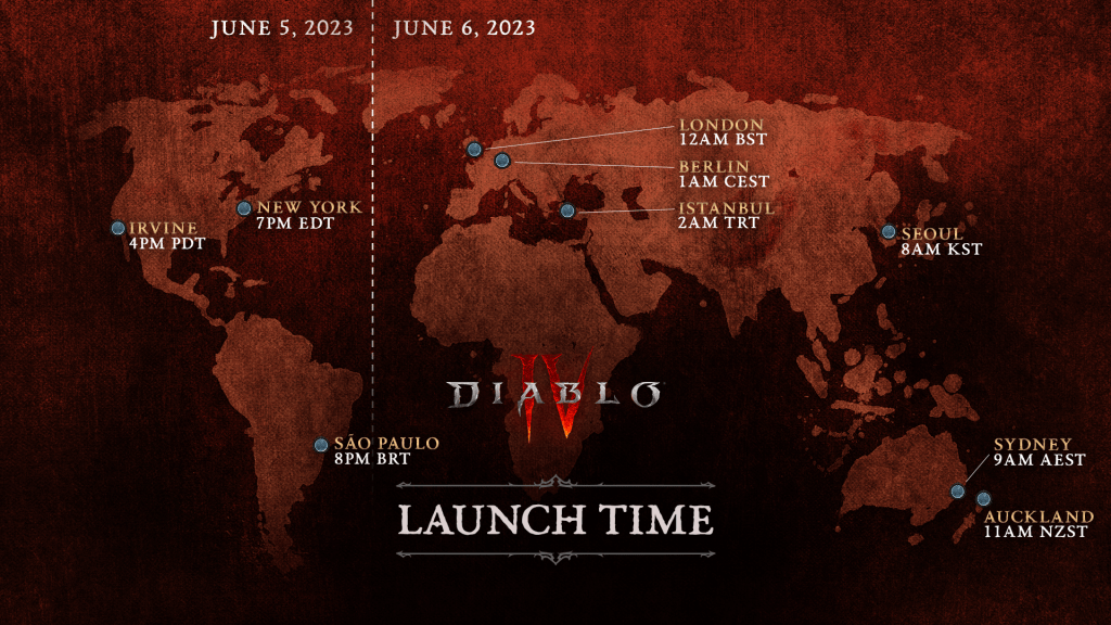Diablo 4 Release Time Map
