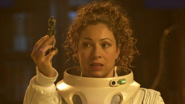 Alex Kingston as River Song in Doctor Who episode Forest of the Dead