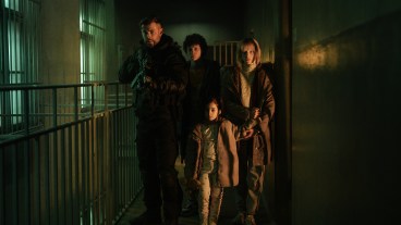 Extraction 2. (L to R) Chris Hemsworth as Tyler Rake, Andro Jafaridze as Sandro, Miriam and Marta Kovziashvili as Nina and Tinatin Dalakishvili as Ketevan in Extraction 2. Cr. Jasin Boland/Netflix © 2023