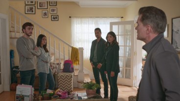 MANIFEST SEASON 04. (L to R) Ty Doran as Cal Stone, Luna Blaise as Olive Stone, J.R. Ramirez as Jared Vasquez and Ellen Tamaki as Drea Mikami, in Manifest Season 04.