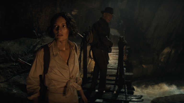 (L-R): Helena (Phoebe Waller-Bridge) and Indiana Jones (Harrison Ford) in Lucasfilm's IJ5. ©2022 Lucasfilm Ltd. & TM. All Rights Reserved.