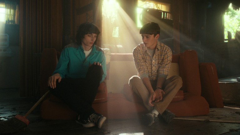 STRANGER THINGS. Finn Wolfhard as Mike Wheeler and Noah Schnapp as Will Byers in STRANGER THINGS.