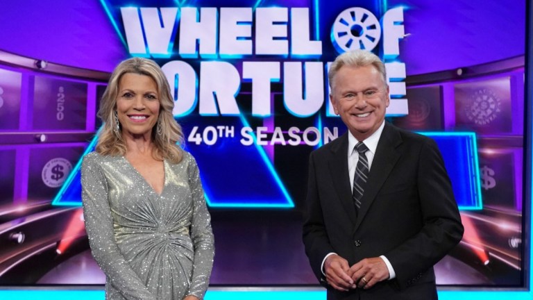 Vanna White and Pat Sajak on Wheel of Fortune