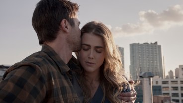 Zeke hugs Michaela on a rooftop in Manifest