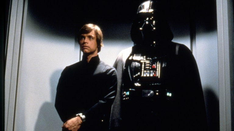 Luke and Vader in Star Wars: Return of the Jedi