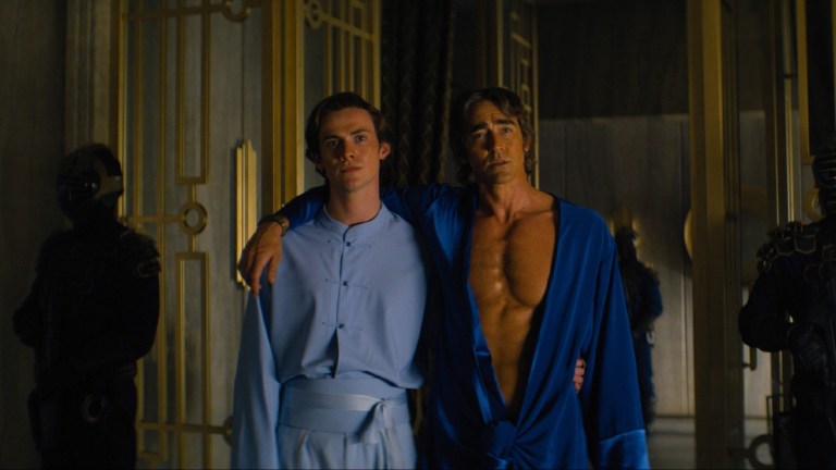 Episode 1. Cassian Bilton and Lee Pace in "Foundation," premiering July 14, 2023 on Apple TV+.