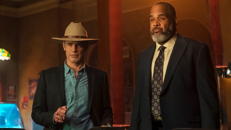 Raylan Givens (Timothy Olyphant) and Wendell (Victor Williams) in Justified: City Primeval