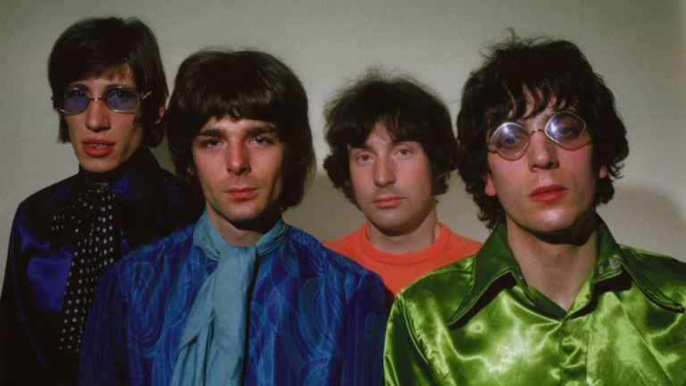 Roger Waters, Rick Wright, Nick Mason, and Syd Barrett of the band Pink Floyd