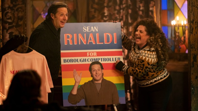 Sean Rinaldi (Anthony Atamanuik) and Charmaine (Marissa Jaret Winokur) in What We Do in the Shadows season 5 episode 3 "Pride Parade"