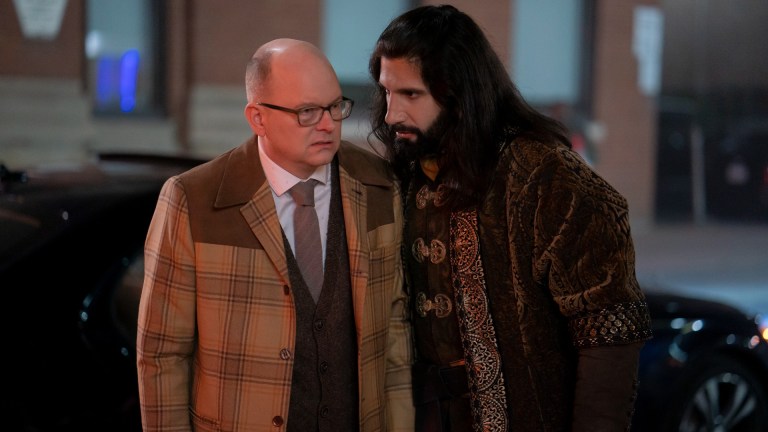 Colin Robinson (Mark Proksch) and Nandor (Kayvan Novak) in What We Do in the Shadows