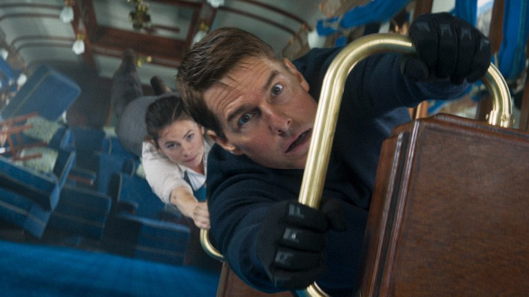 Tom Cruise and Hayley Atwell in Mission Impossible Dead Reckoning