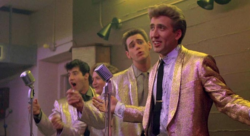 Nicolas Cage and Jim Carrey singing in Peggy Sue Got Married