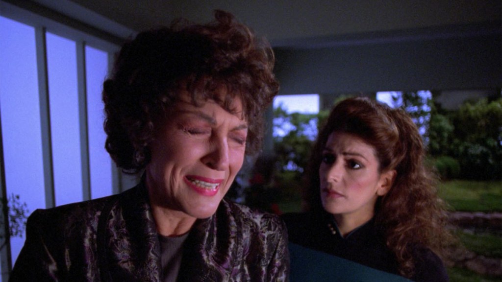 The Troi family in Star Trek: The Next Generation episode "Dark Pages"
