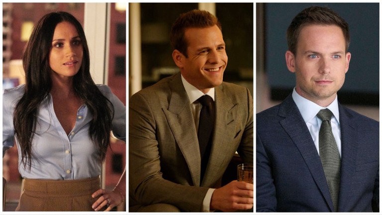 Meghan Markle, Gabriel Macht, and Patrick J. Adams on Suits