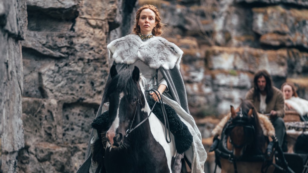 Morgan on horseback in MGM/ITVX's The Winter King