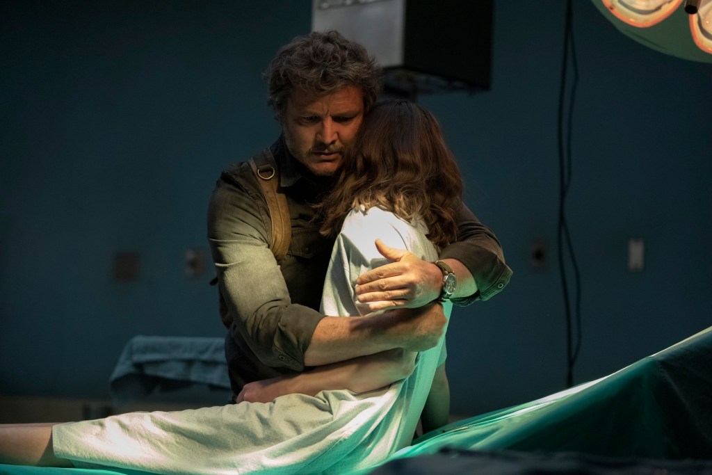 Joel (Pedro Pascal) and Ellie (Bella Ramsey) in The Last of Us.