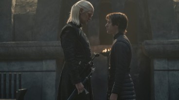 Daemon Targaryen (Matt Smith) and Jaecerys Velaryon (Harry Collett) in House of the Dragon