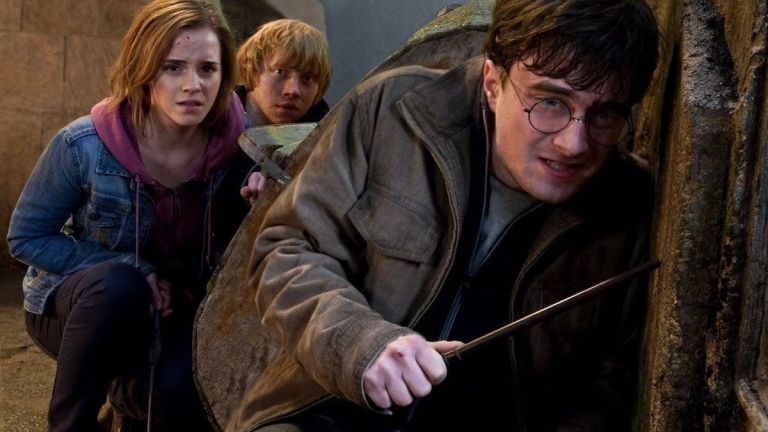 Daniel Radcliffe and Emma Watson in Harry Potter and the Deathly Hallows Part 2