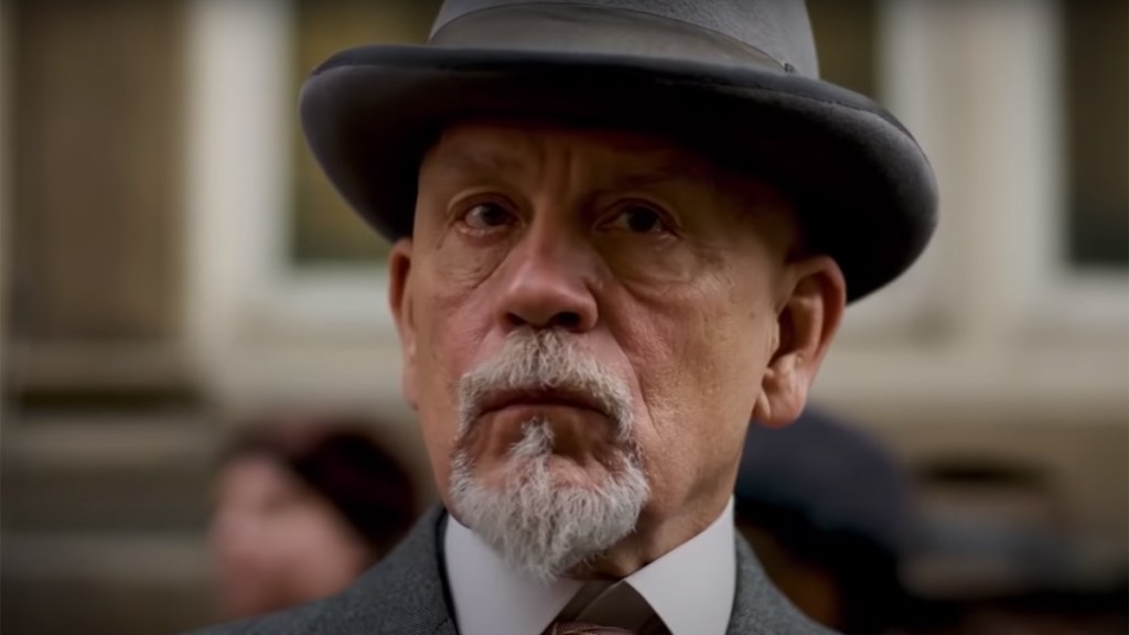 John Malkovich as Poirot in The ABC Murders BBC screengrab