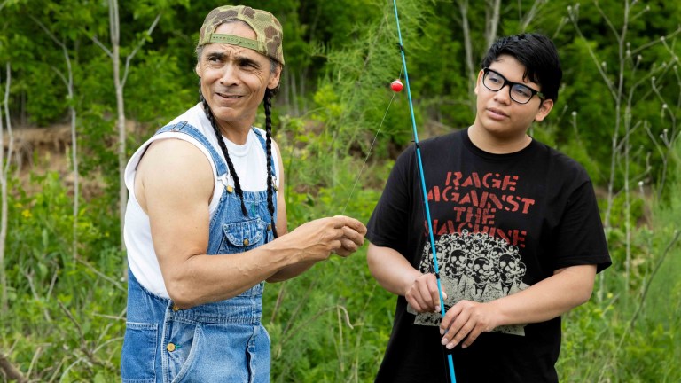 Big (Zahn McClarnon) and Cheese (Lane Factor) in Reservation Dogs