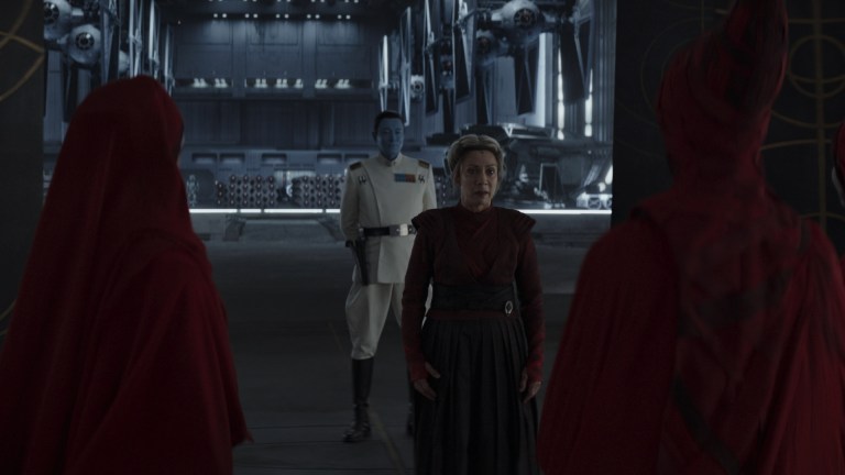 Lakesis (Jane Edwina Seymour), Grand Admiral Thrawn (Lars Mikkelsen), Morgan Elsbeth (Diana Lee Inosanto), Klothow (Claudia Black) and Aktropaw (Jeryl Prescott Gallien) in Lucasfilm's STAR WARS: AHSOKA