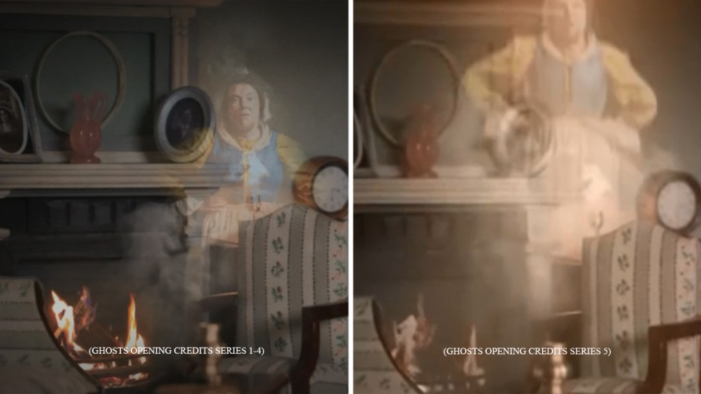 Ghosts opening credits screengrab comparison