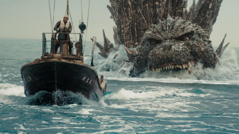 Boat chased in Godzilla: Minus One