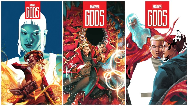Three Marvel G.O.D.S. covers