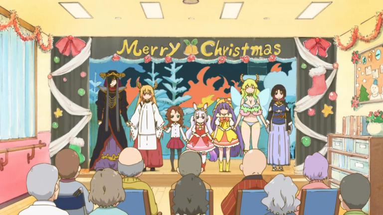 A Christmas pageant in Miss Kobayashi’s Dragon Maid: “Troupe Dragon, On Stage!”