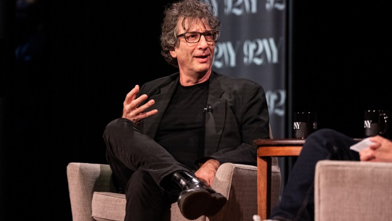 NEW YORK, NEW YORK - AUGUST 22: Author Neil Gaiman discusses his new series “The Sandman” at 92nd Street Y on August 22, 2022 in New York City.