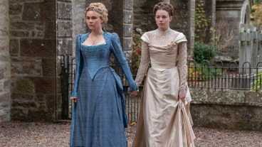 Imogen Waterhouse and Kristine Frøseth in "The Buccaneers," now streaming on Apple TV+.